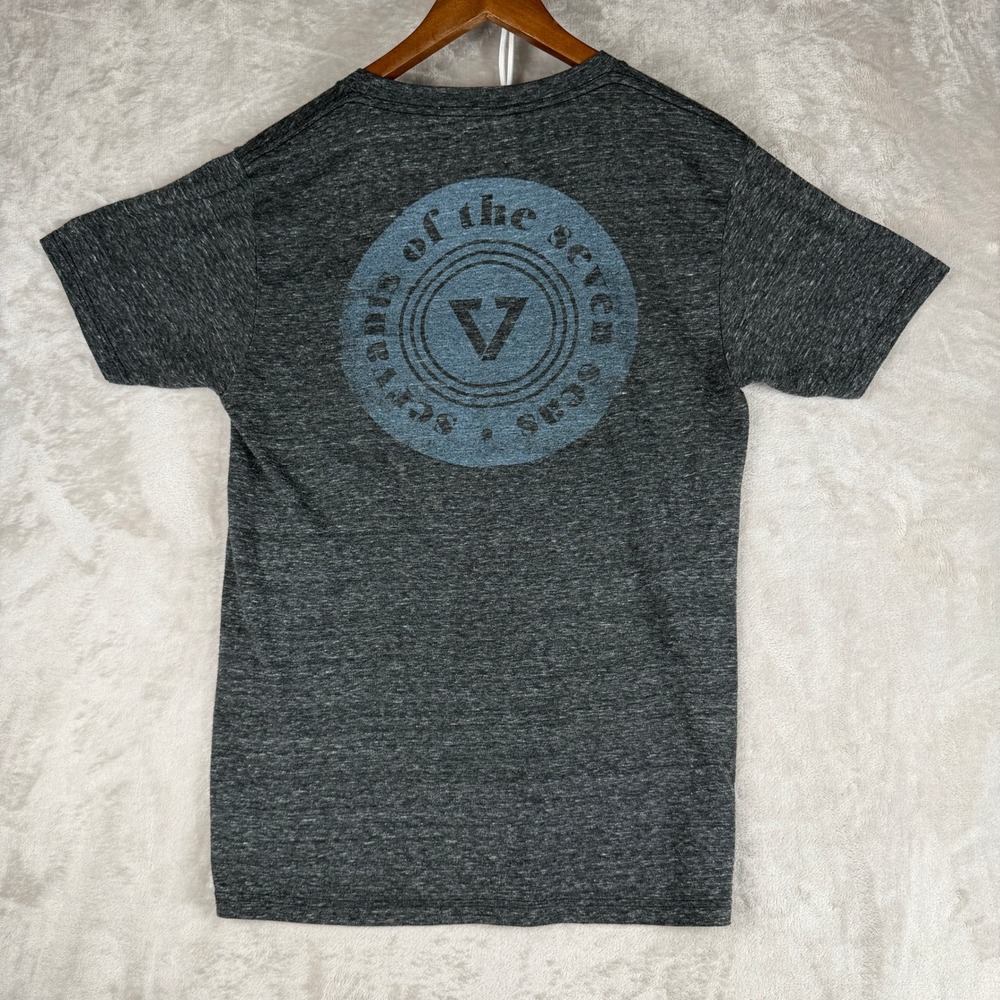 Vissla Mens Servants of the Seven Seas Heather Grey Graphic Surf T-Shirt Small